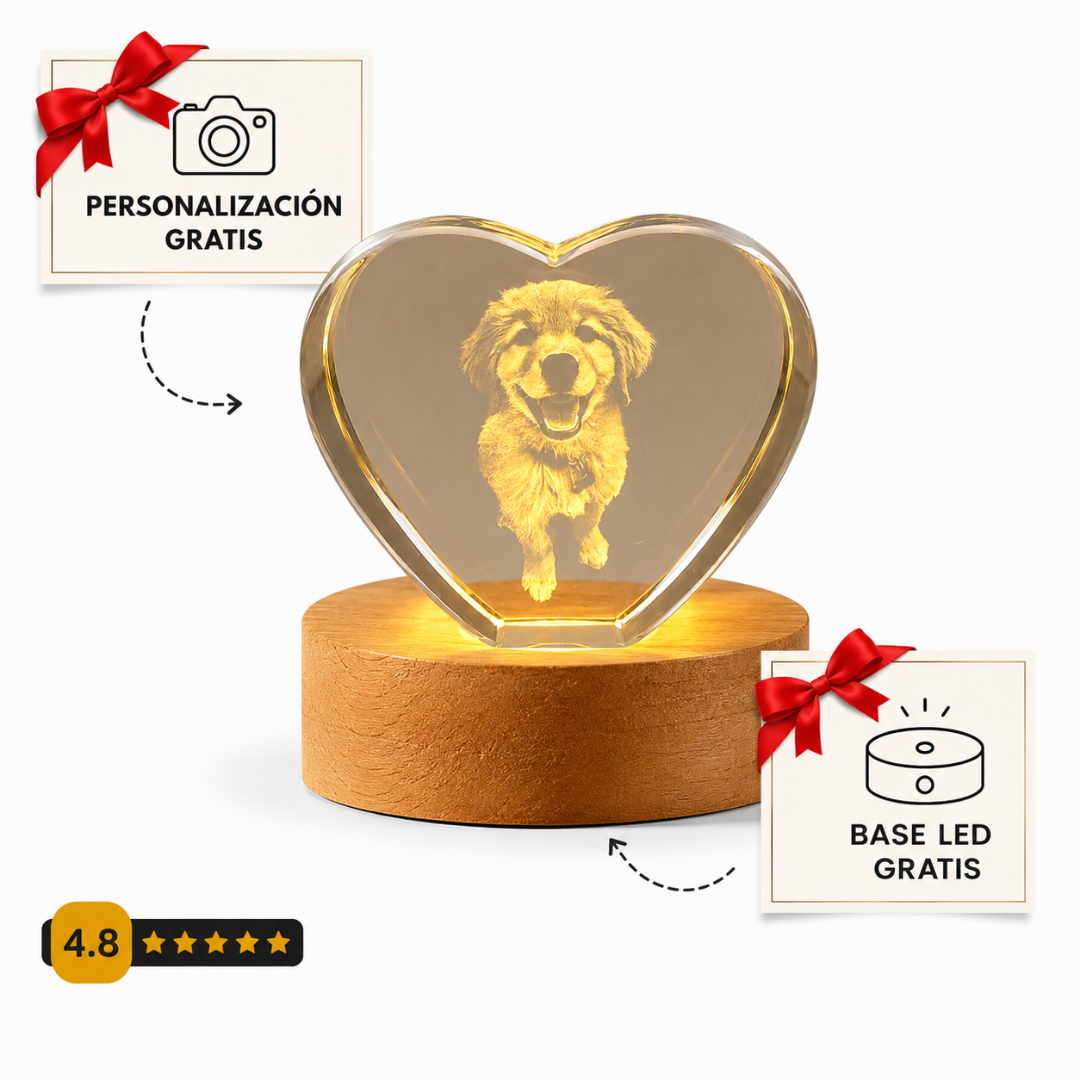 Corazon De Cristal Personalizado